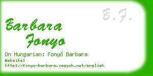 barbara fonyo business card